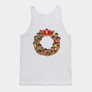 David Hasselhoff Multiface Christmas Wreath Tank Top